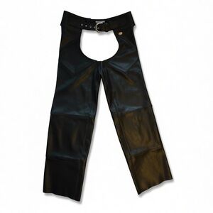 Harley-Davidson Leather Motorcycle Chaps Women’s XS Made in USA — Belt + Zippers